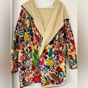Natural Life Colorful Floral Hooded Jacket